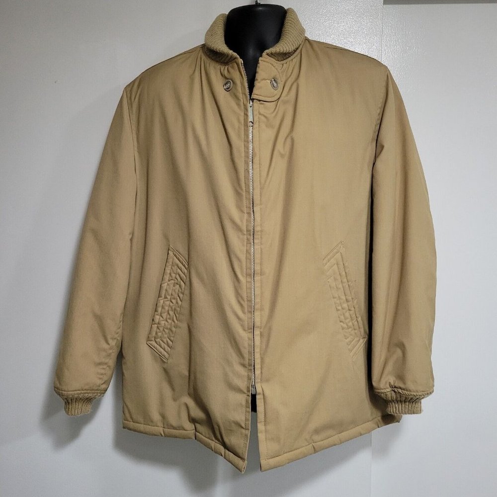 McGregor Size 42 Ram Jet Long Quilted Puffer Khaki Jacket Talon Zip Insulated‎